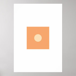 Flat Minimalist Moon Phase Poster - Warm Terracott