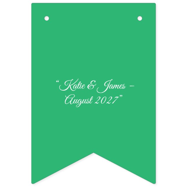 Flat Mint Green Background – Wedding Design Bunting Flags (First Flag)