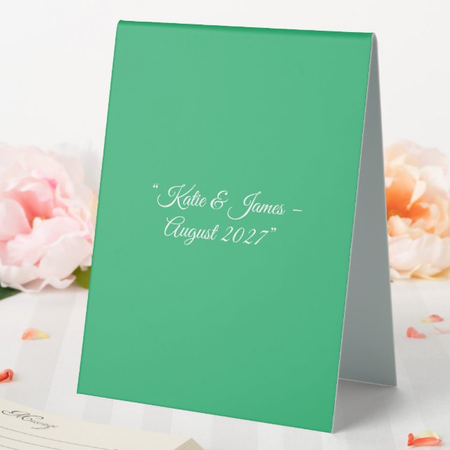 Flat Mint Green Background – Wedding Design Table Tent (In SItu (Wedding))