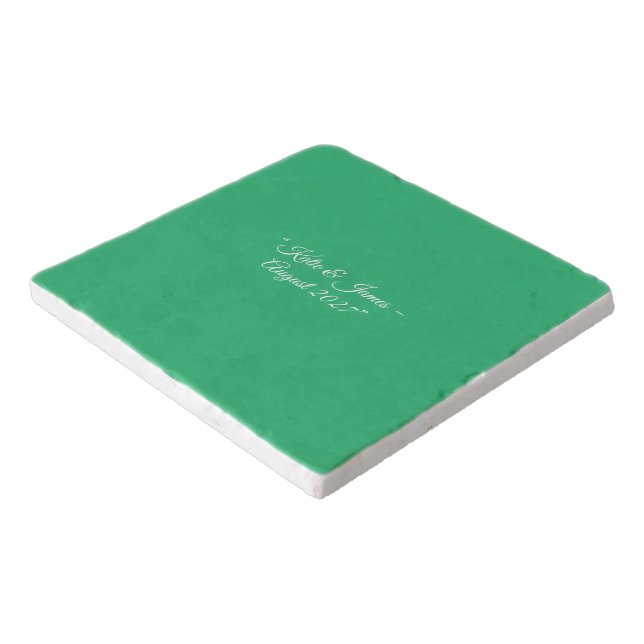 Flat Mint Green Background – Wedding Design Trivet (Corner)
