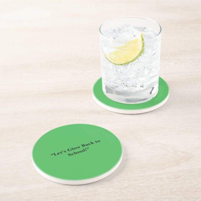 Flat Neon Green Background – School Texture Coaster (Side)