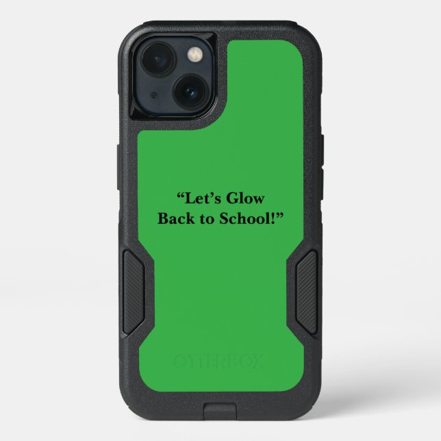Flat Neon Green Background – School Texture Otterbox iPhone Case (Back)