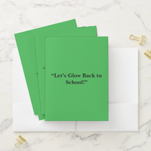 Flat Neon Green Background – School Texture Pocket Folder