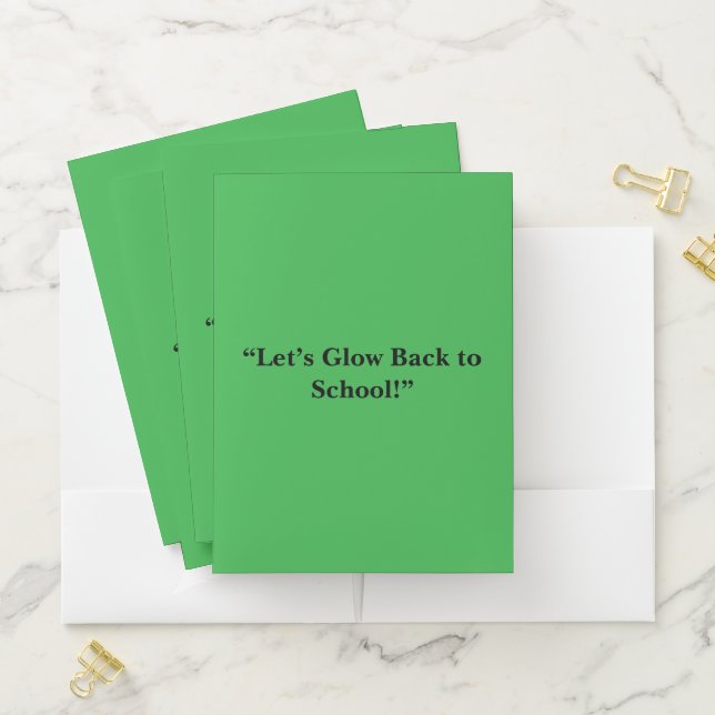 Flat Neon Green Background – School Texture Pocket Folder (In Situ)