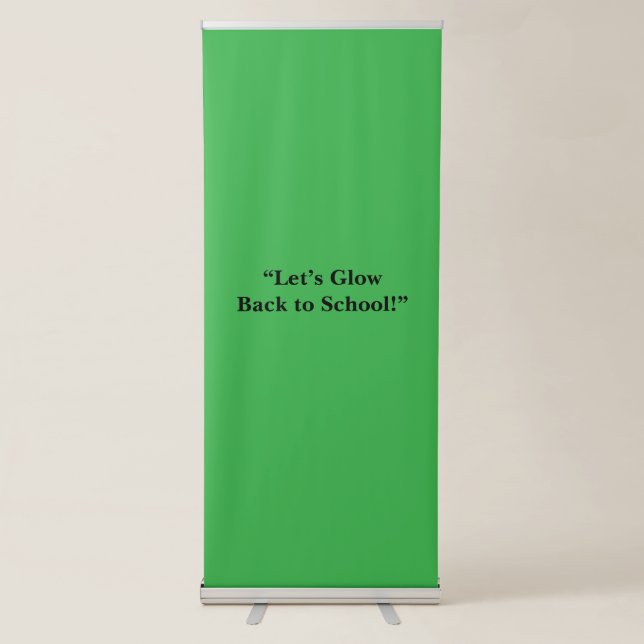 Flat Neon Green Background – School Texture Retractable Banner (Front)