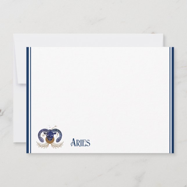 Flat Note Card-Aries (Front)