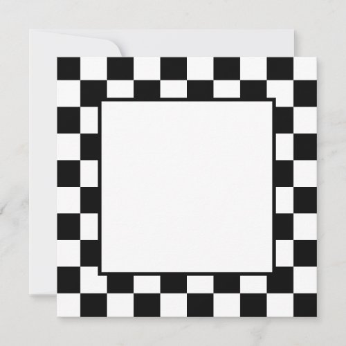 Flat Note Card_Black  White Checkers Thank You Card