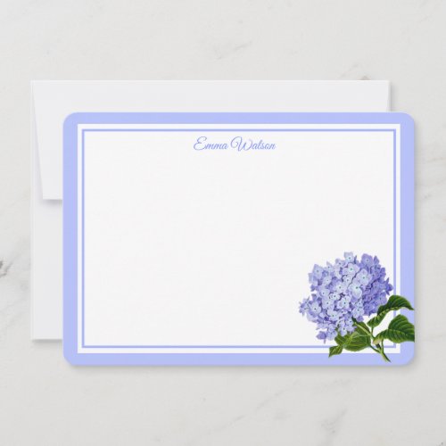 Flat Note Card_Blue Hydrangea