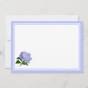 Flat Note Card-Blue Hydrangea