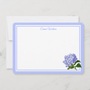 Flat Note Card-Blue Hydrangea Card