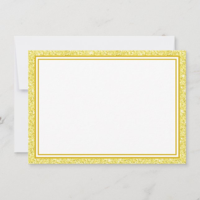 Flat Note Card-Glitter Border Card (Front)