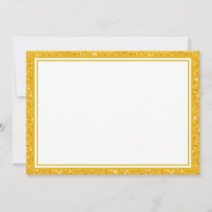 Flat Note Card-Glitter Border Card