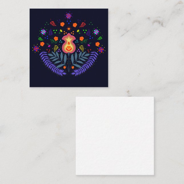 Flat Note Card in Mexican style (Front/Back)