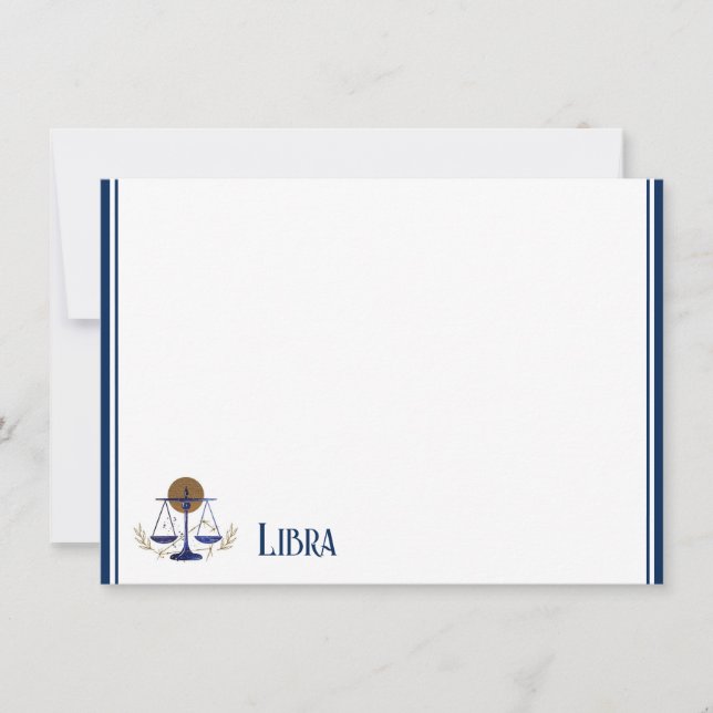 Flat Note Card-Libra (Front)