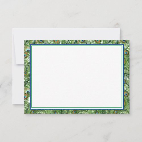 Flat Note Card_Peacock Feathers