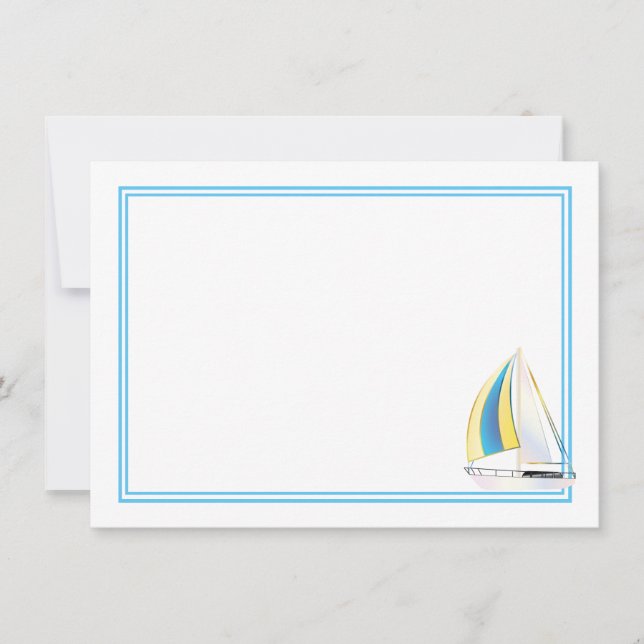 Flat Note Card-Sailboat (Front)