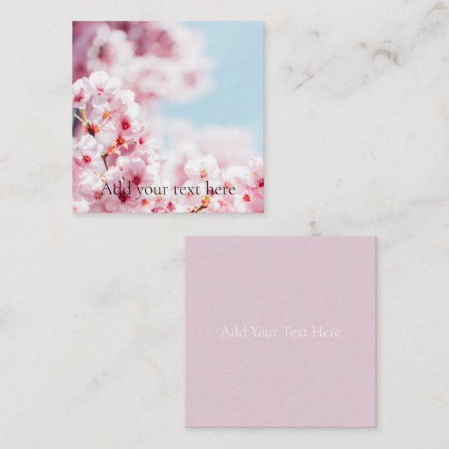 FLAT NOTE CARD : SAKURA : CHERRY BLOSSOMS  (Front/Back)