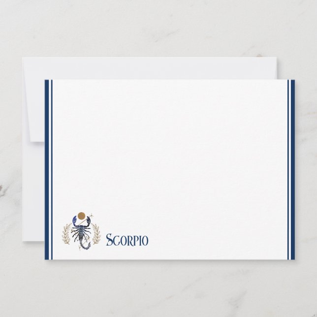 Flat Note Card-Scorpio (Front)
