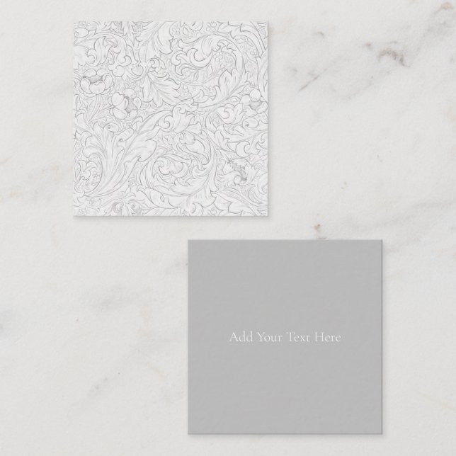 FLAT NOTE-CARD : WILLIAM MORRIS : FLORAL PATTERN NOTE CARD (Front/Back)