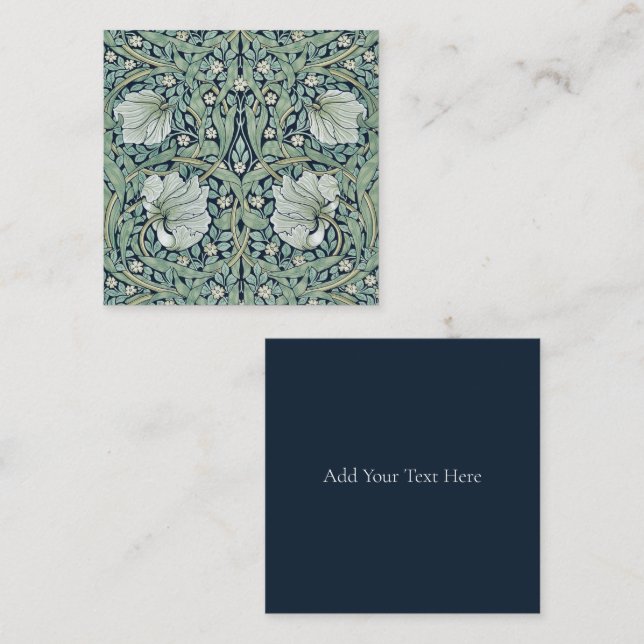 FLAT NOTE CARD : WILLIAM MORRIS : PIMPERNEL (Front/Back)