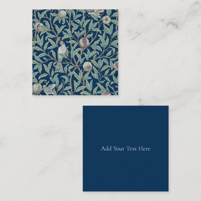 FLAT NOTE-CARD : WILLIAM MORRIS : POMEGRANATES NOTE CARD (Front/Back)