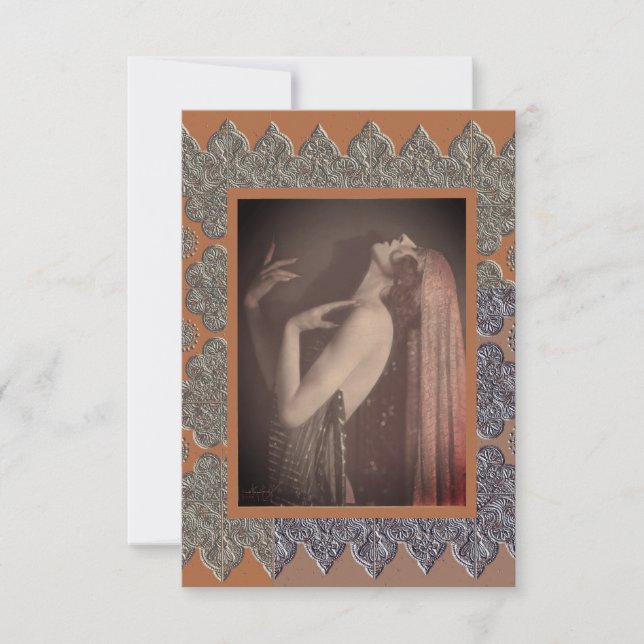  Flat Note card with Vintage Dancer (Front)