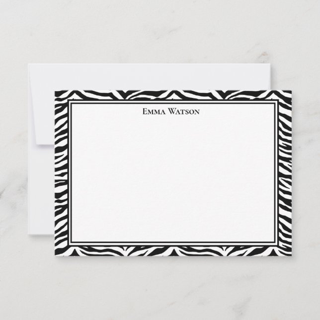 Flat Note Card-Zebra Print (Front)