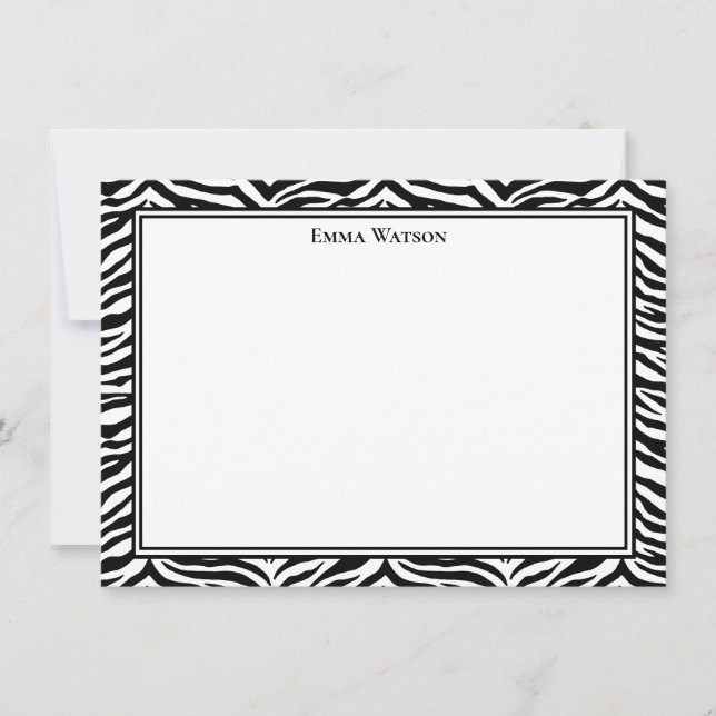 Flat Note Card-Zebra Print (Front)