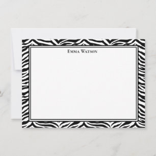 Flat Note Card-Zebra Print