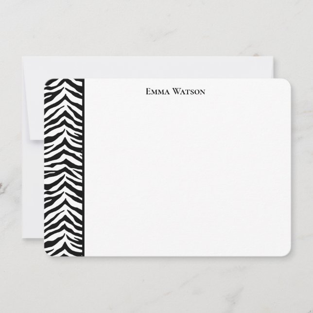 Flat Note Card-Zebra Print (Front)