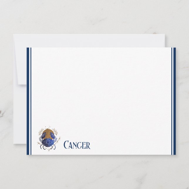 Flat Note Card-Zodiac Cancer (Front)
