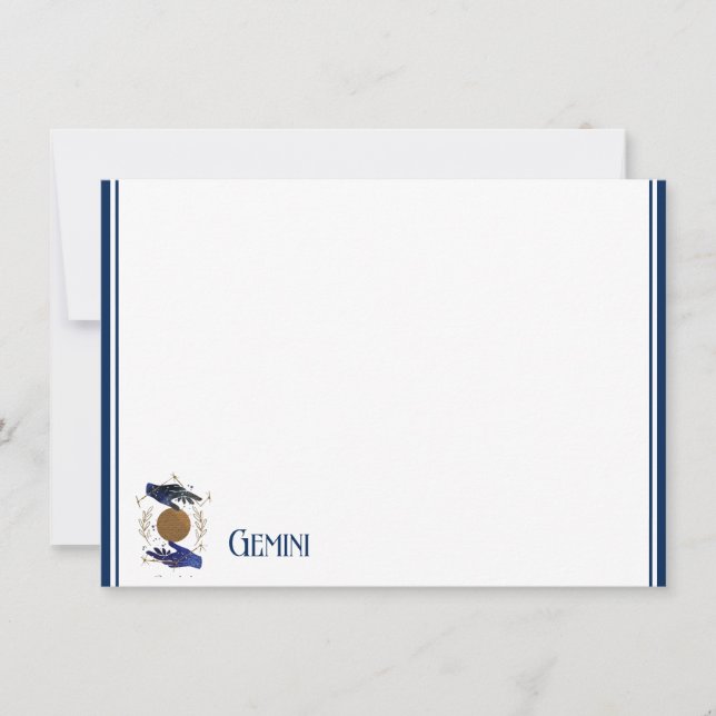 Flat Note Card-Zodiac Gemini (Front)