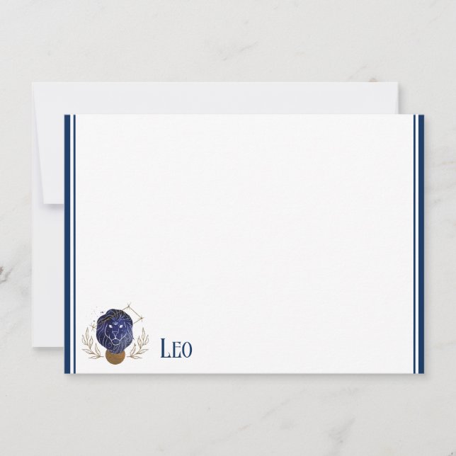 Flat Note Card-Zodiac Leo (Front)