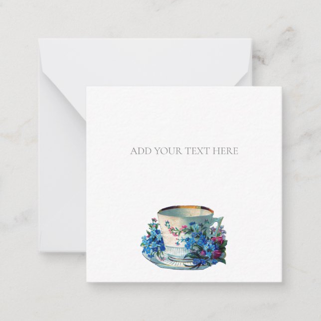 FLAT NOTECARD : VINTAGE TEACUP  NOTES (Front)