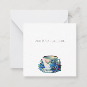 FLAT NOTECARD : VINTAGE TEACUP  POST-IT NOTES