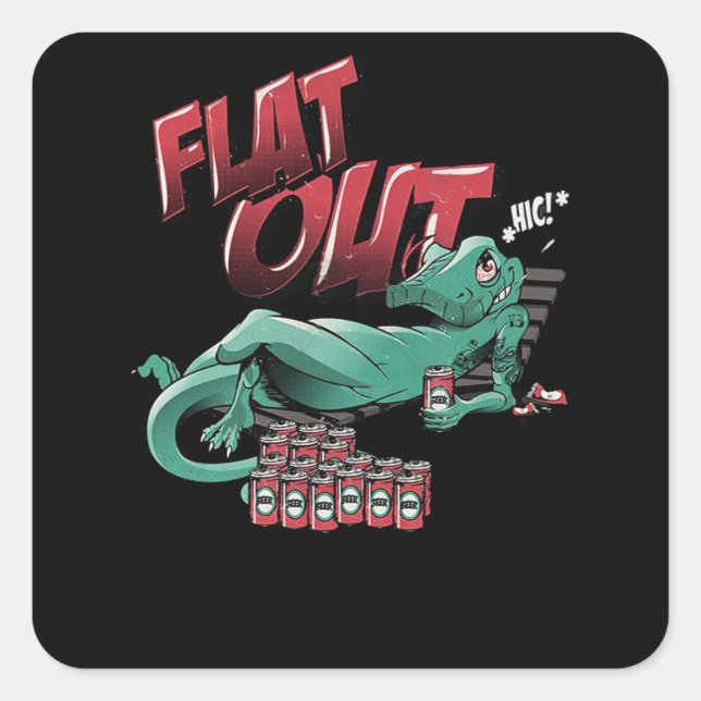 Flat Out Lizard Square Sticker (Front)