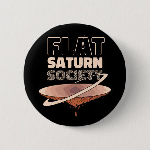Flat Saturn Society - Science Design Button