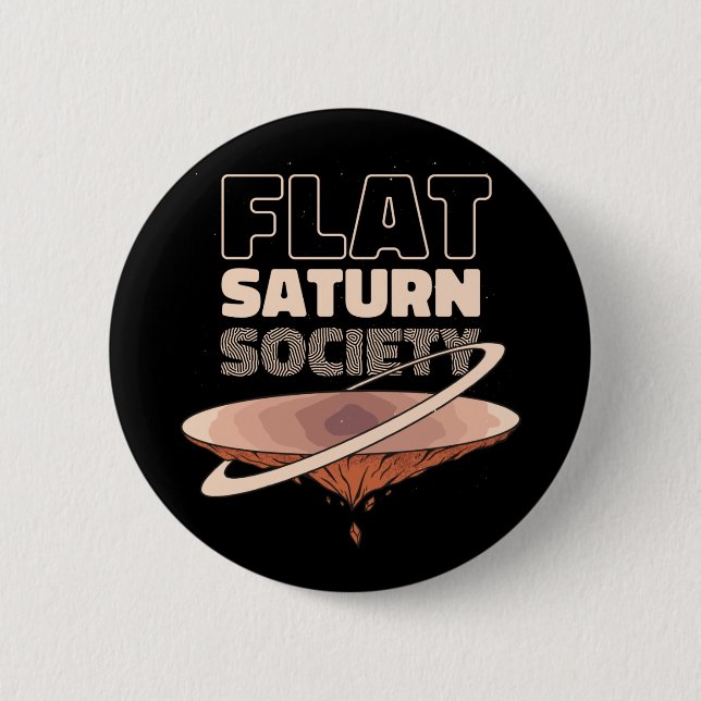 Flat Saturn Society - Science Design Button (Front)