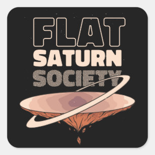 Flat Saturn Society - Science Design Square Sticker