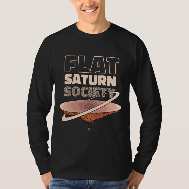 Flat Saturn Society - Science Design T-Shirt (Front)
