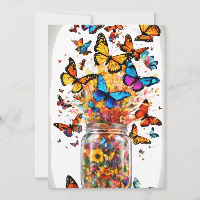 Flat save the date butterfly card (Front)