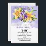 Flat Save The Date Card<br><div class="desc">Celebrate the bride-to-be with this elegant floral bridal shower invitation. Featuring a beautiful bouquet of lilies and pansies in vibrant shades of yellow and purple,  this design is perfect for a spring or summer wedding shower. Customize the invitation with the bride's name,  shower details,  and a personalized message.</div>