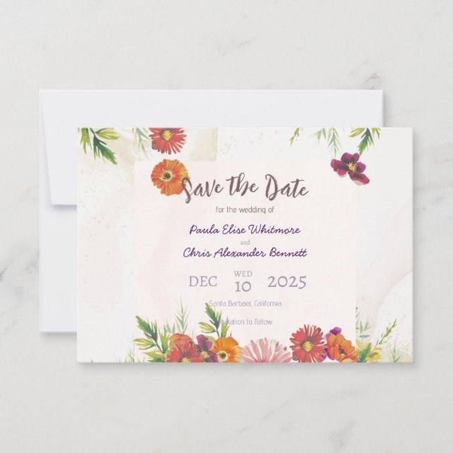 Flat Save The Date Card (Front)