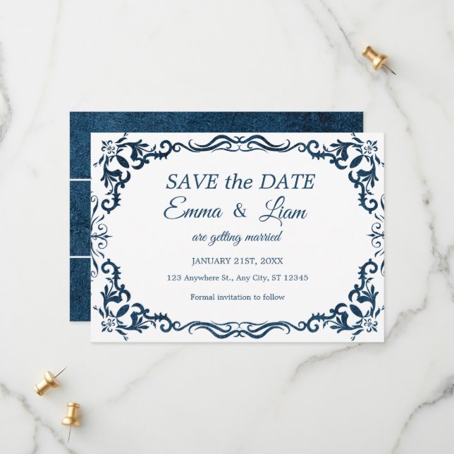 Flat Save The Date Card (Front/Back In Situ)