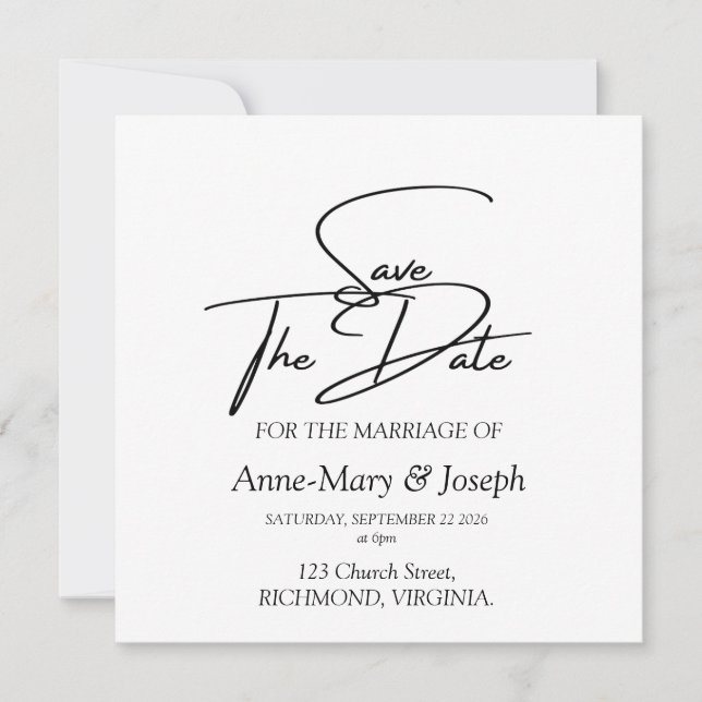 Flat Save The Date Card (Front)