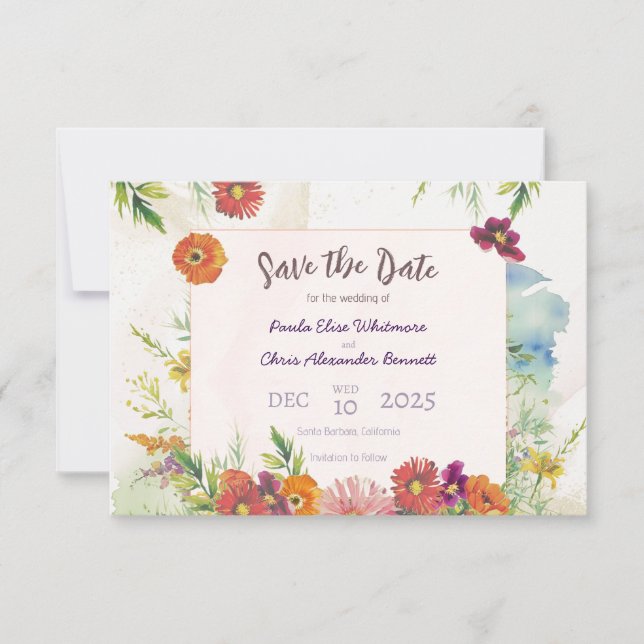 Flat Save The Date Card (Front)