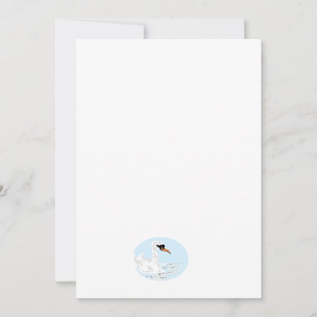Flat Save The Date Card :   Beautiful Swan (Front)