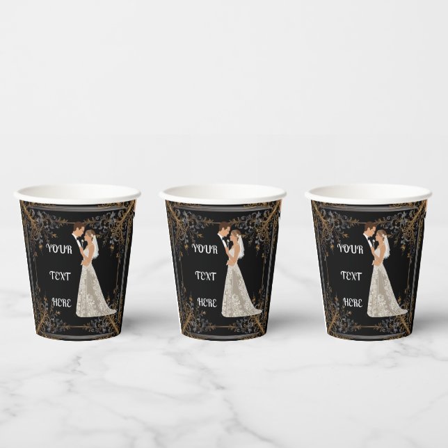 Flat Save The Date Card Paper Cups (Multi)