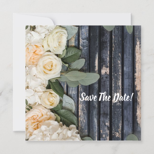 Flat Save The Date Card Rustic (Front)