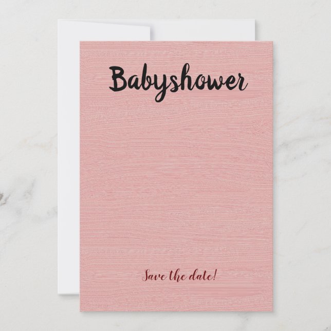 Flat save the date card with brush textured print. (Front)
